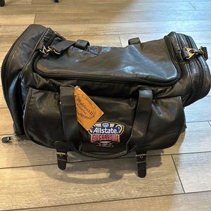 Black leather duffel bag, Highland II Series Noir Execute Travelware